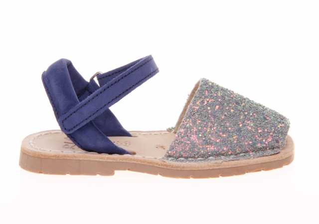 SANDALIA MENORQUINA RIA EN GLITTER CON VELCRO